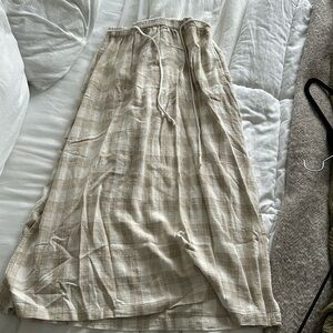 Gingham Midi Slit Skirt